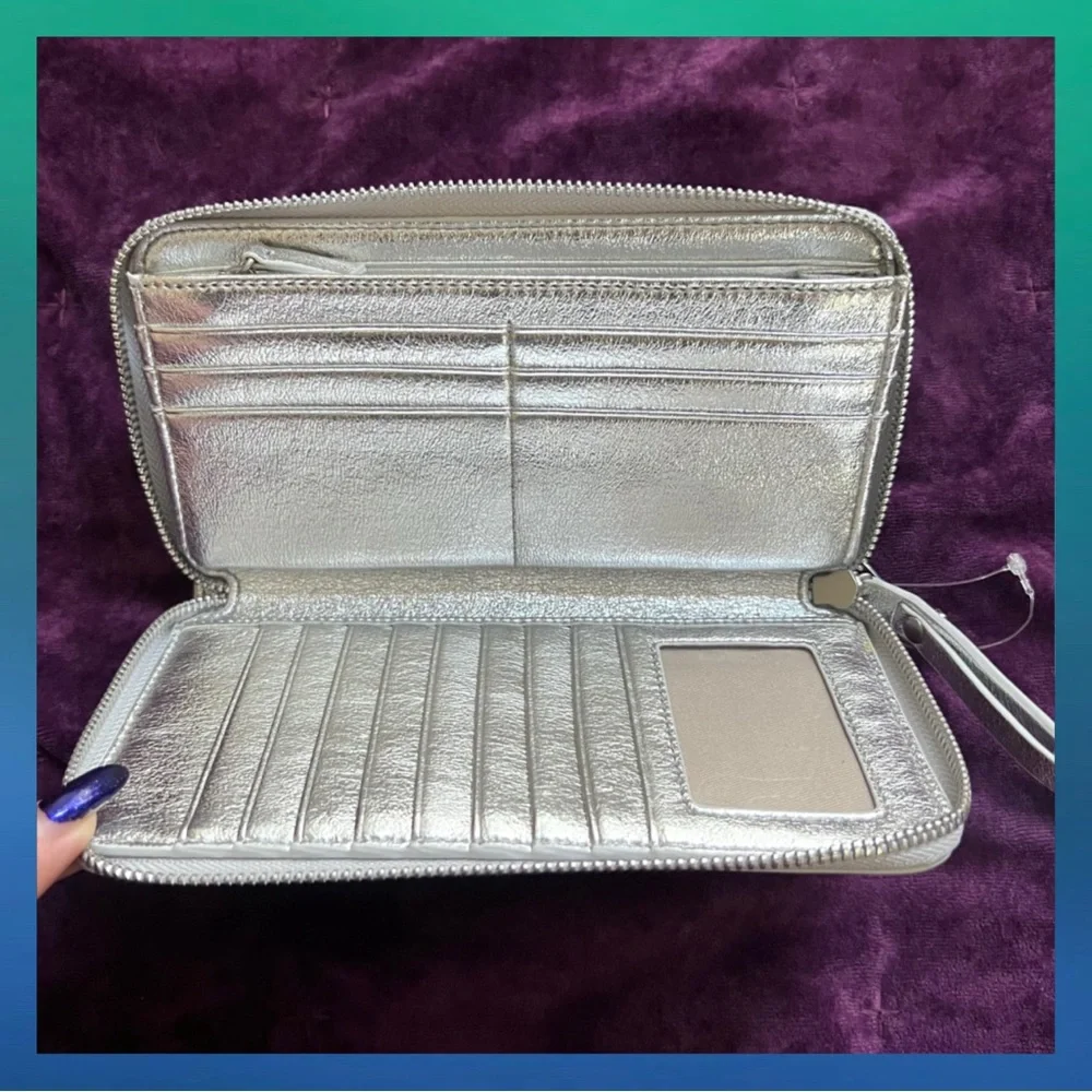NWT Sam Edelman Silver Wallet